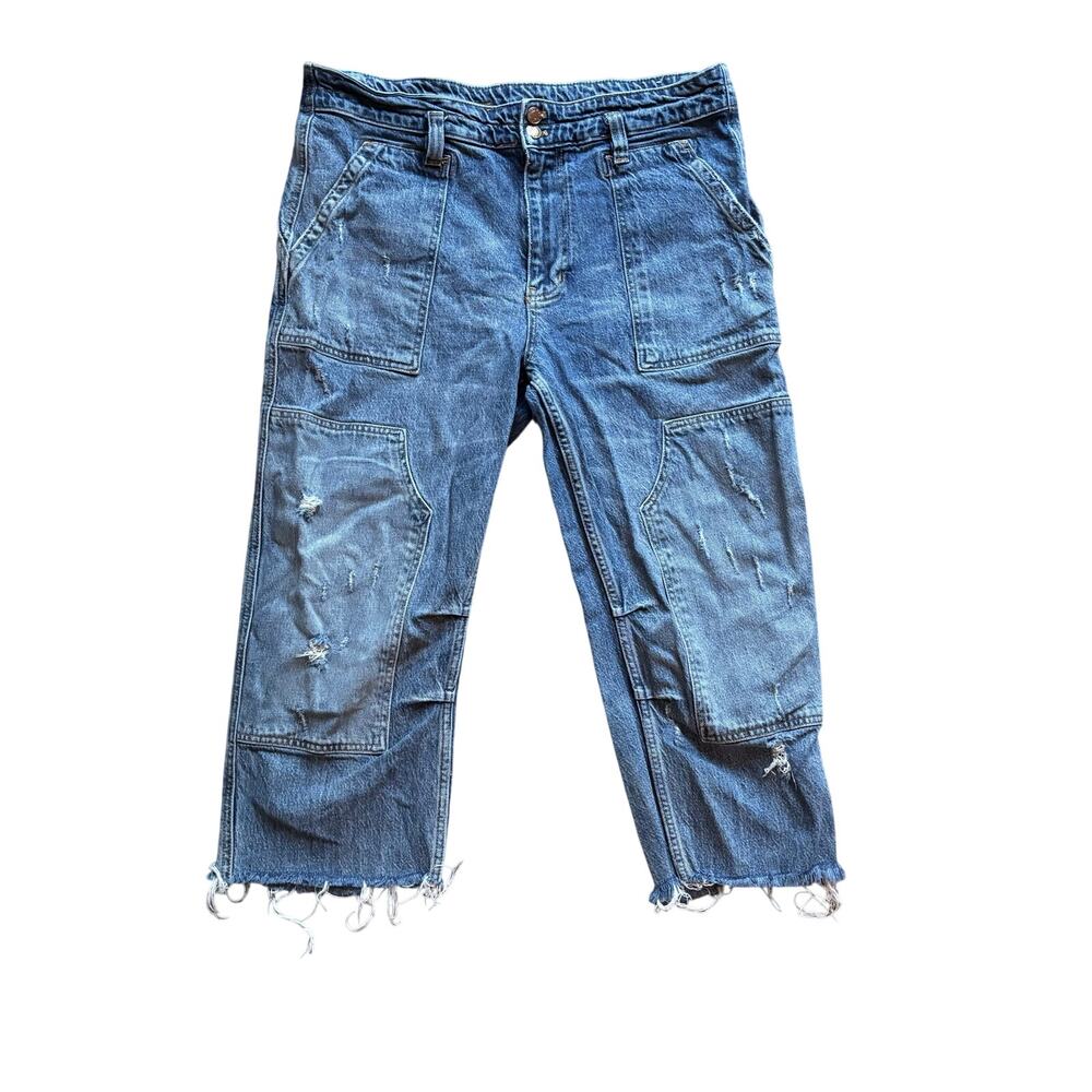 Double knee Cut Off Jeans